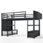 Lit mezzanine double en métal Nestle pour enfants avec tiroir de rangement et tablette-135825269