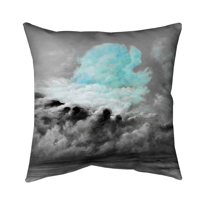 Pink clouds - 18"x18" Throw pillow cover - Poly twill - Print on demand, Red