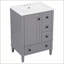 Meuble-lavabo noir de 24 po avec lavabo intégré en céramique, tiroirs à fermeture en douceur et tablette à double couche-2131979808