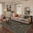 Ariane Floral Machine Washable Green / Black Indoor Area Rug with Non-Slip Backing-128992141