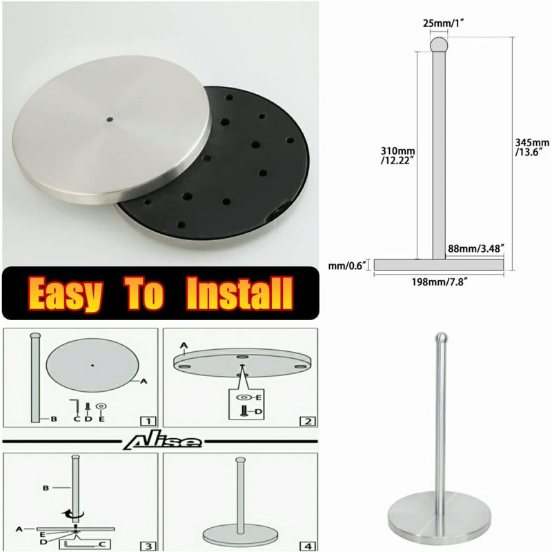 Porte-papier hygiénique sur pied, Argent