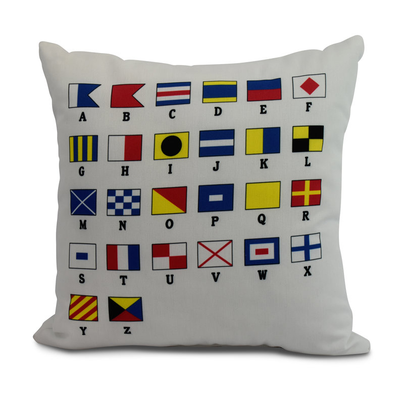 Housse de coussin d'extérieur carré Nantucket, 16 po x 1 po