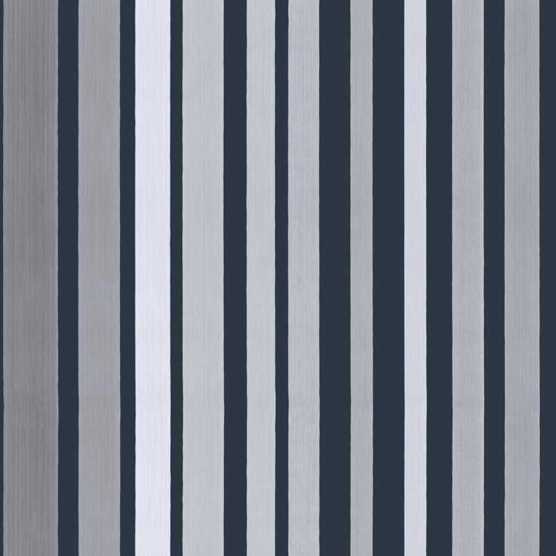 Carousel Striped Metallic Wallpaper Roll, Gray