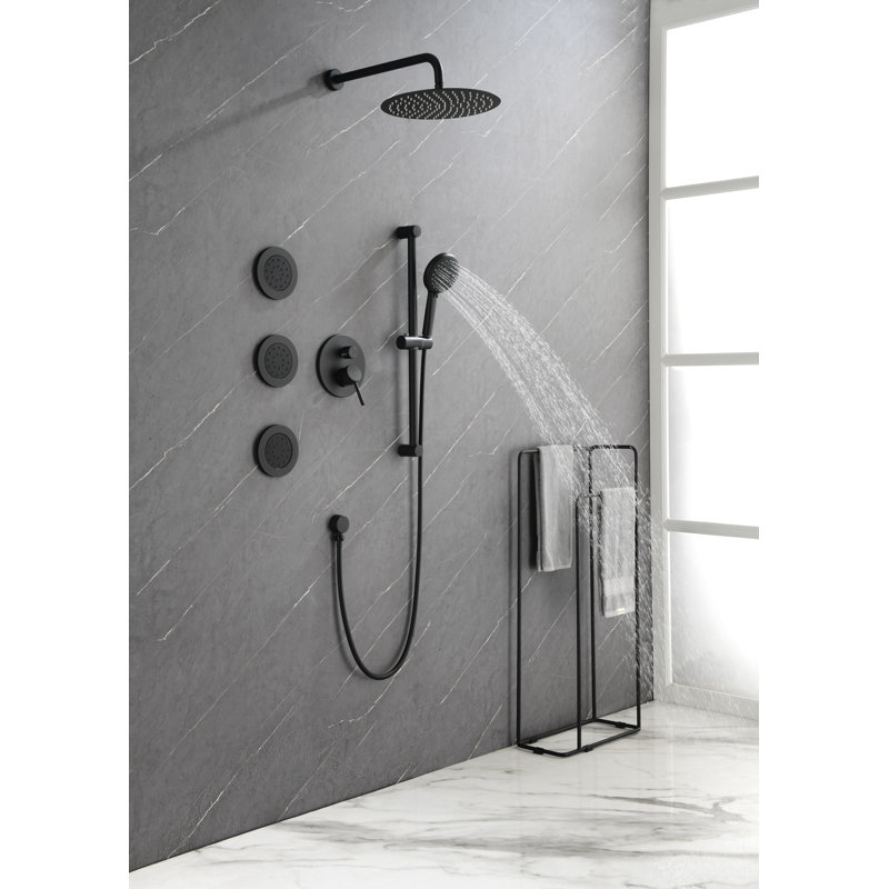 All-In-One Kit with Rough in-Valve, Matte Black