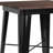 Wragby 23.5" Square Metal Indoor Bar Height Table with Rustic Wood Top-1796852963-1863469290