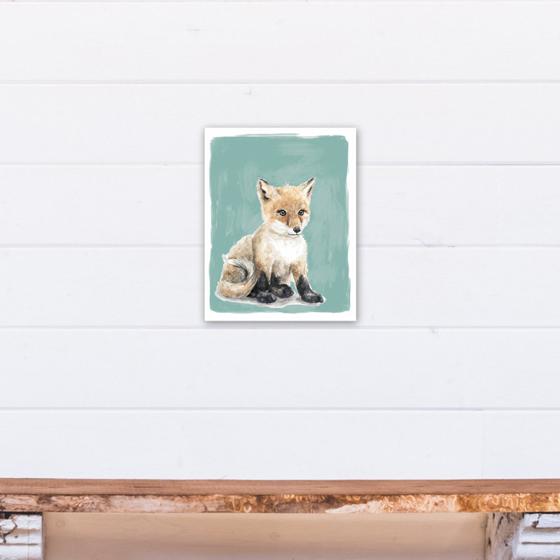 Art sur toile baby fox Burnette, H 14 po x l 11 po x P 1,25 po
