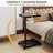 Adjustable Height C Table With 360° Swivel Wheels, Slide Under Sofa Side Table, Sturdy C-Shaped End Table For Living Room, Bedroom, And Small Spaces
