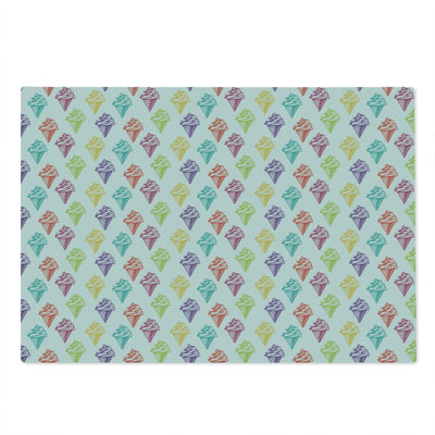 Ambesonne Ice Cream Cutting Board Large Size Colorful Sketchy Drawn Multicolor