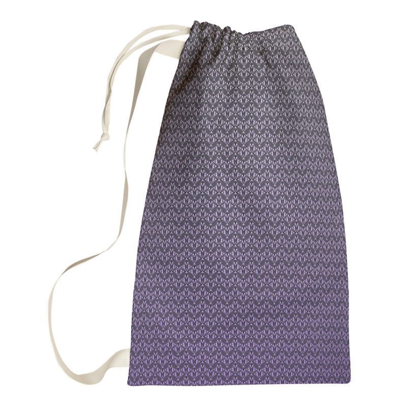 Leffel Fabric Laundry Bag with Handles, Small ( 64" H x 20" W x 1.5" D), Purple/Black