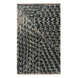 Rug & Kilim’S Abstract Rug With Black And Teal Blue Geometric Patterns
