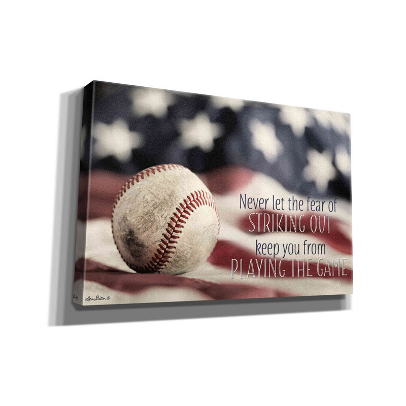 «Baseball jouer le jeu sur toile» par Lori Deiter, H 12 po x l 18 po x P 0,75 po