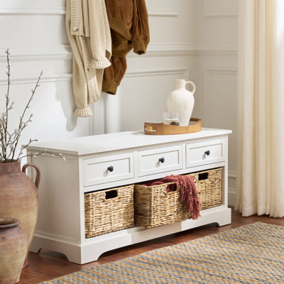 Adayla Solid Wood Drawers Storage Bench