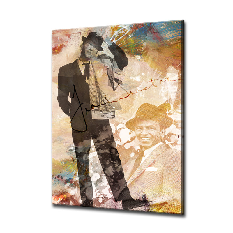 Iconic Frank Sinatra - reproduction d'impression sur verre, H 16 po x l 12 po x P 0,75 po