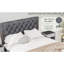 Lit en velours gris avec grand lit et une tête de lit fantastique. Assure une expérience de chambre à coucher merveilleuse et un sommeil impeccable et stable-130115554