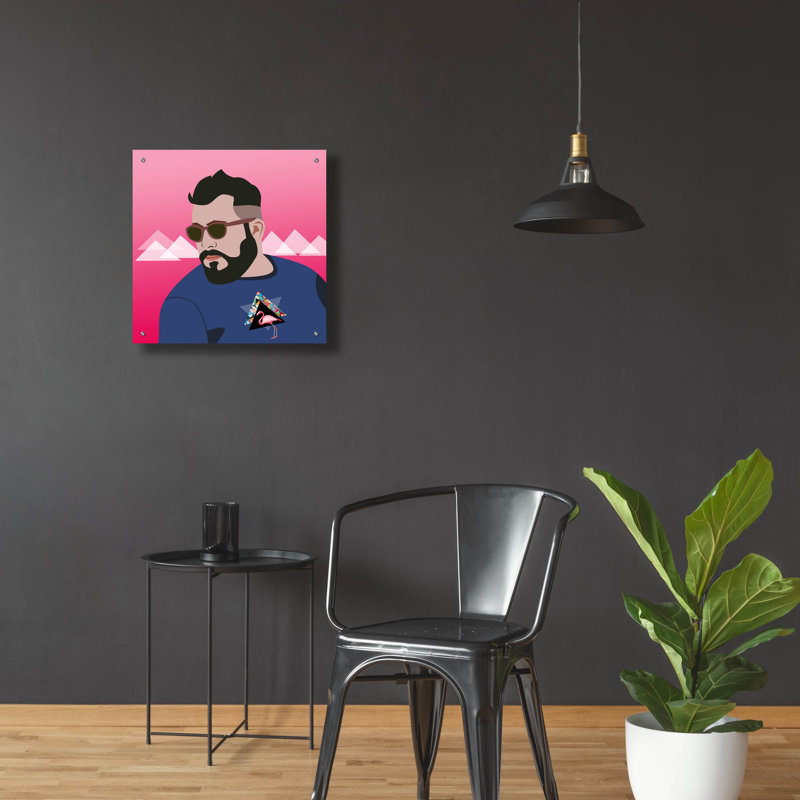 Art mural en verre Latitude Run® «Cute» par Mark Ashkenazi, ACR-47363, H 24 po x l 24 po x P 0,2 po
