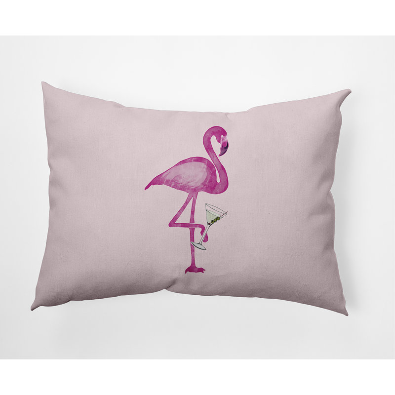  Housse de coussin rectangulaire simple pour l'extérieur Flamingo, Rose