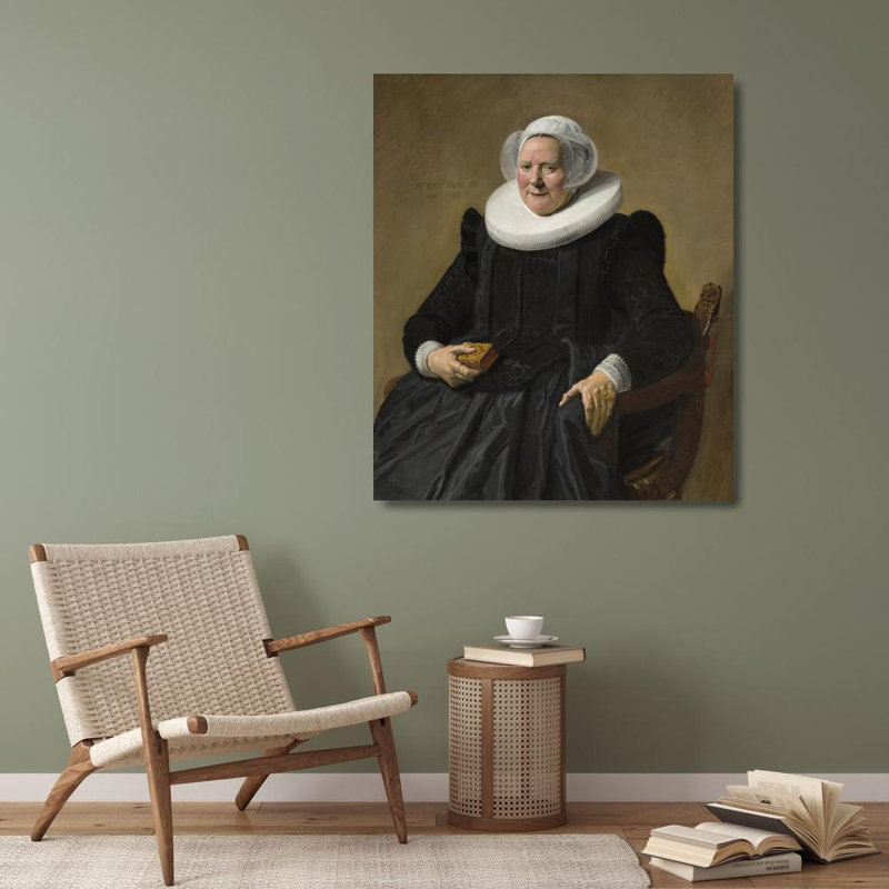 «Portrait of an Ellyly Lady» par Frans Hals - Art mural sur toile tendue avec châssis, H 40 po x l 28 po