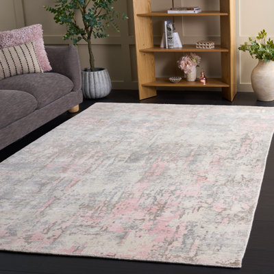 Tapis brun en laine tissé à plat à la main à motif abstrait Mcelroy