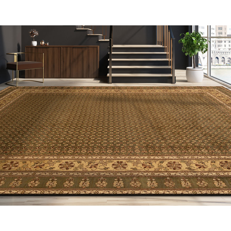 Tapis rectangulaire en laine noué à la main