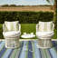 Fiesta Stripe French Blue/Green Handwoven Indoor/Outdoor Rug-22693362