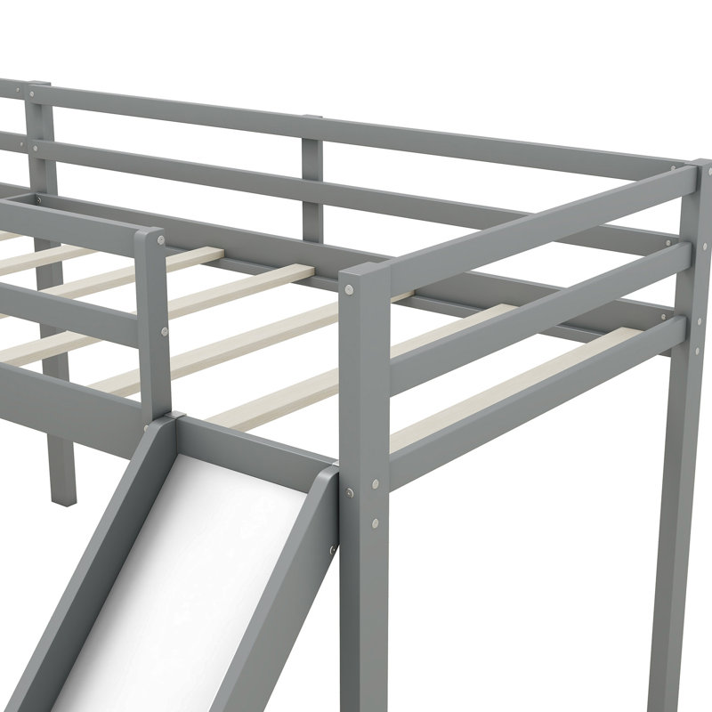 Lit mezzanine simple en L gris, Gris