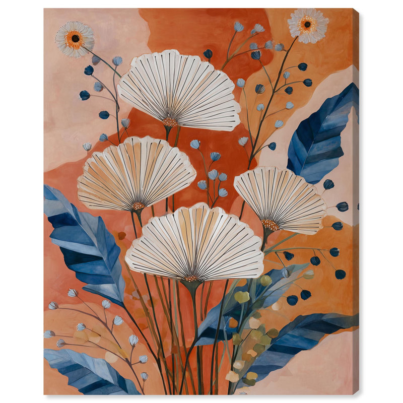 «Blue and White Floral I», reproduction d'art sur toile par Art Remedy, galerie tendue, 36 x 45, H 45 po x l 36 po