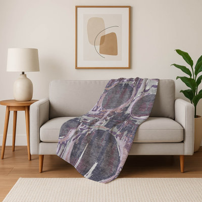 Addison Machine Washable Sherpa ASB855 Geometric Throw Blanket