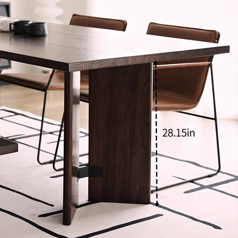 Vintage solid wood rectangular dining table, 29.52"H x 94.48"L x 35.43"W