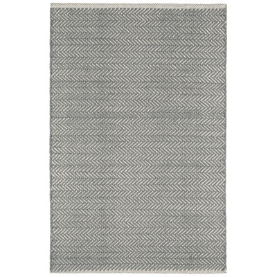 Herringbone Swedish Blue Handwoven Cotton Rug