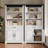 70 In Tall Bookshelf Farmhouse Bookcases With Doors And Drawer 6 Shelf Display Storage-1994626485
