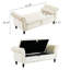 Banc repose-pieds rectangulaire en velours avec rangement et 1 coussin décoratif-1584835969