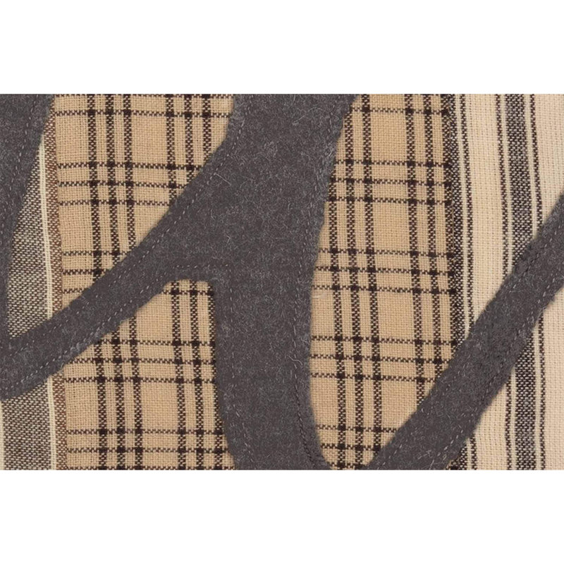 Sawyer Mill Charcoal Family Appliqued Cotton Pillow 22x14