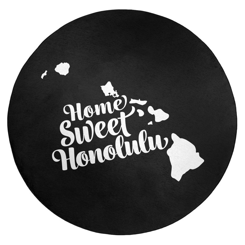 Tapis en poly-chenille honolulu hawaii, Rond 5 pi