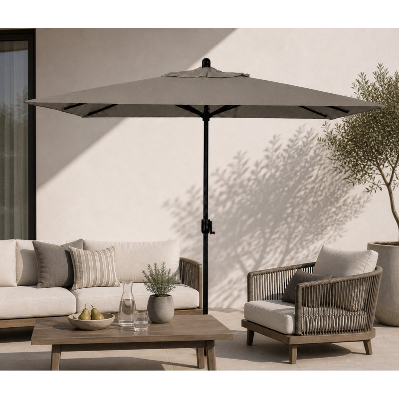 SunbUmbrella 9 pi 10 po x 6 pi 6 po Olivier, Saphir noir, Sunbrella® Spectrum graphite à tissage uni