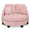 Canapé deux places, méridienne double, avec accoudoirs et dossiers irréguliers, repose-pieds avec espace de rangement, livré avec deux petits coussins décoratifs, convenant au salon et à la chambre à coucher - Rose-133358722