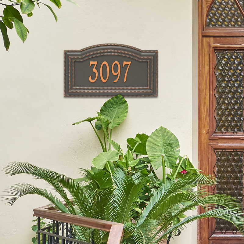 Plaque d'adresse murale 1 ligne Signature Series, Cuivre, Oui, Cuivre forgé