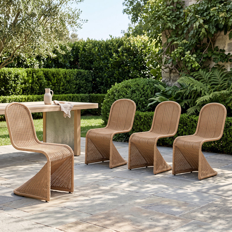 Chaises de salle à manger d'extérieur 4 pièces