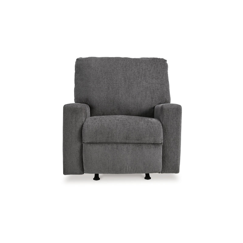 Fauteuil inclinable manuel berçant Anise, languette, polyester, Gris étain