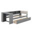 Lit plateforme en bois avec tablettes et tiroirs de rangement, cadre de lit plateforme avec station de charge et tête de lit tapissier-530942759-530942758