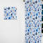 Bleu et blanc Matrix Grid II - Rideau abstrait - Rideau géométrique obscurcissant - 1 panneau-107597833