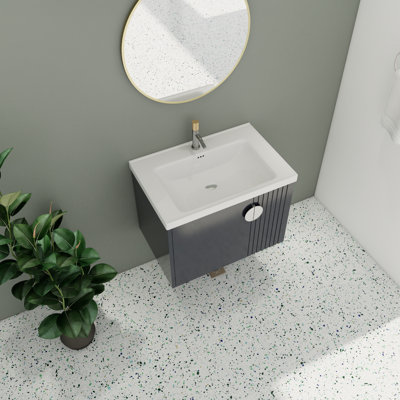 Ensemble de meuble-lavabo simple 28,27 po Asi avec plateau en pierre