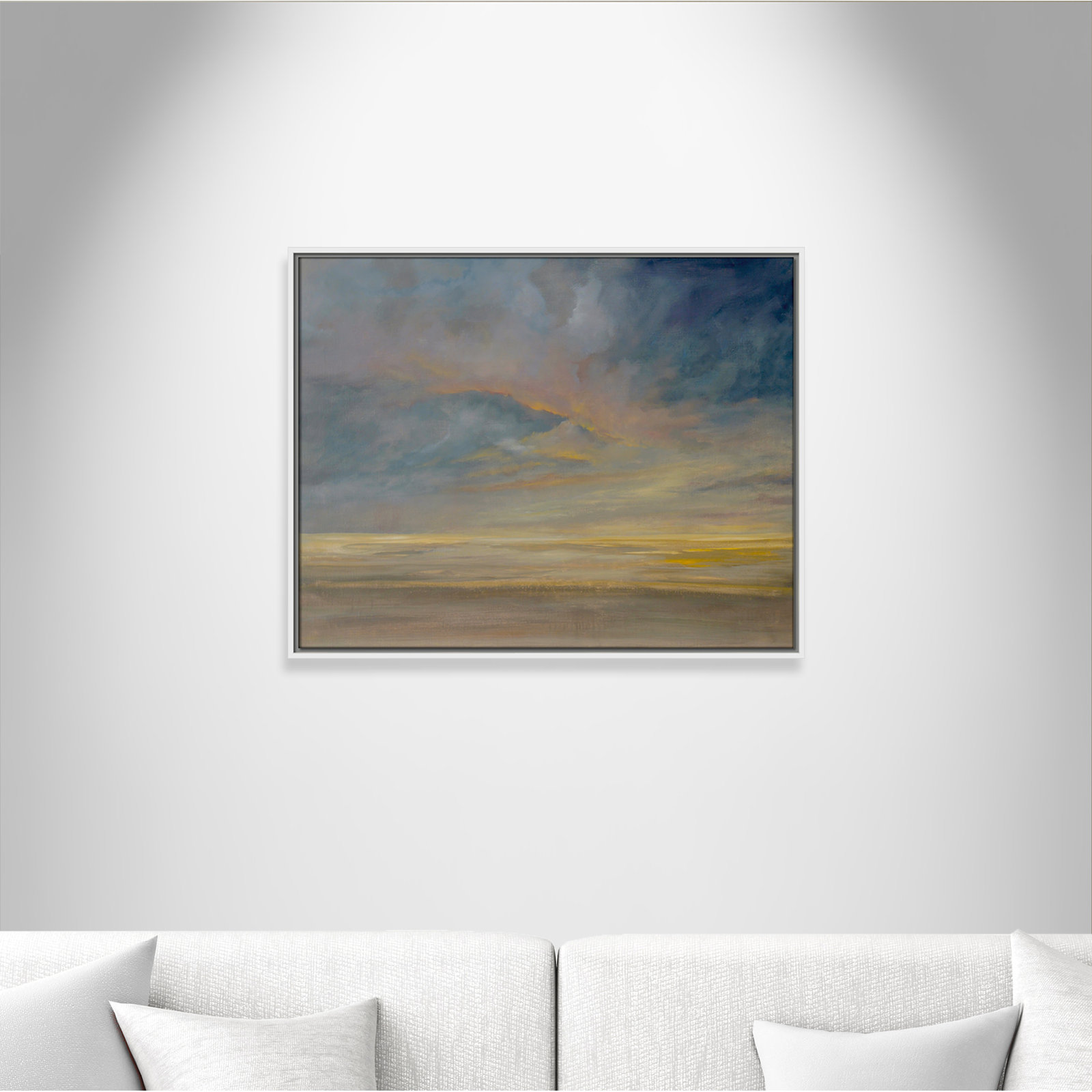 Saffi "Dawning Unrest" Painting, 23.5" H x 29.5" W, White