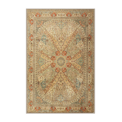 Tapis traditionnel beige / rouge par exemple