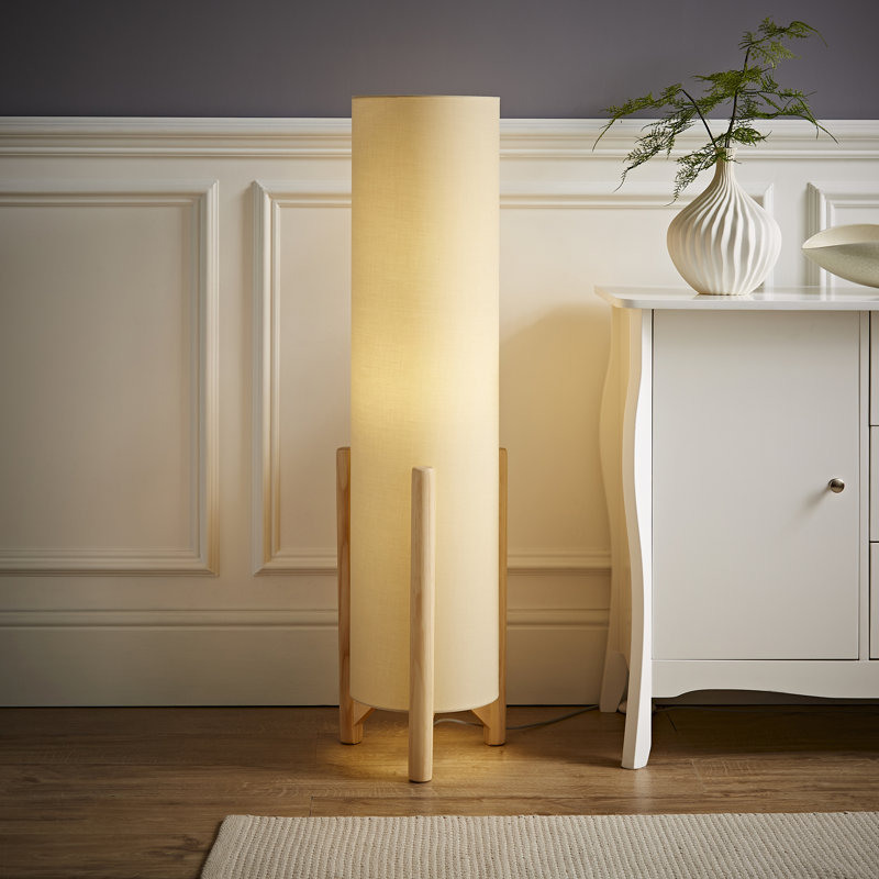 Richela 110cm Wood Traditional Floor Lamp, Natural, No