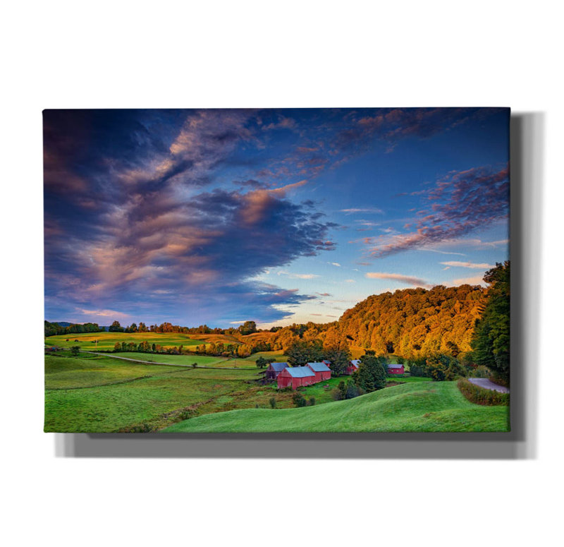 «First Light On Jenne Farm» par Rick Berk, art mural sur toile, H 18 po x l 26 po x P 0,75 po