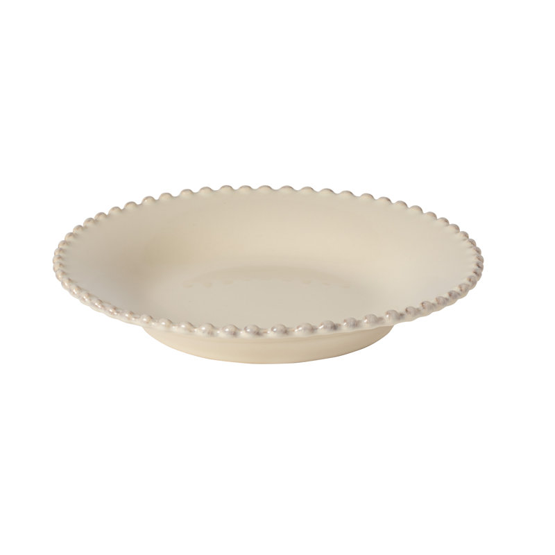 Pearl 21oz. Handmade Stoneware Pasta Plate, Cream