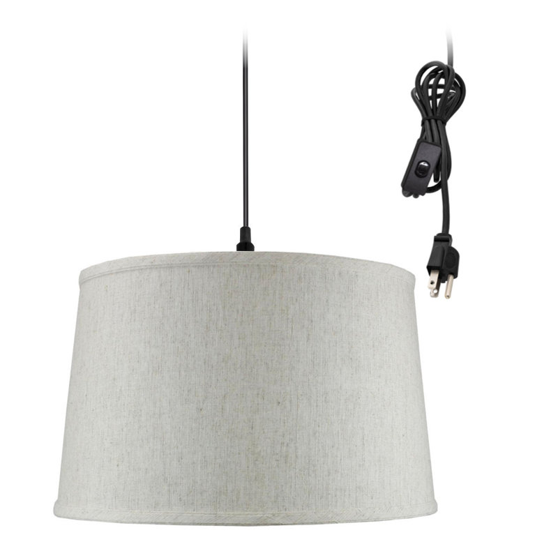Luciano 1 - Light Black Unique/Statement Pendant, 14" H x 16" W x 10" D, Textured Oatmeal