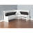 Farmhouse Wood Kitchen Corner Breakfast Dining Nook Set with Hidden Storage in Off White Dark Brown-1124054087