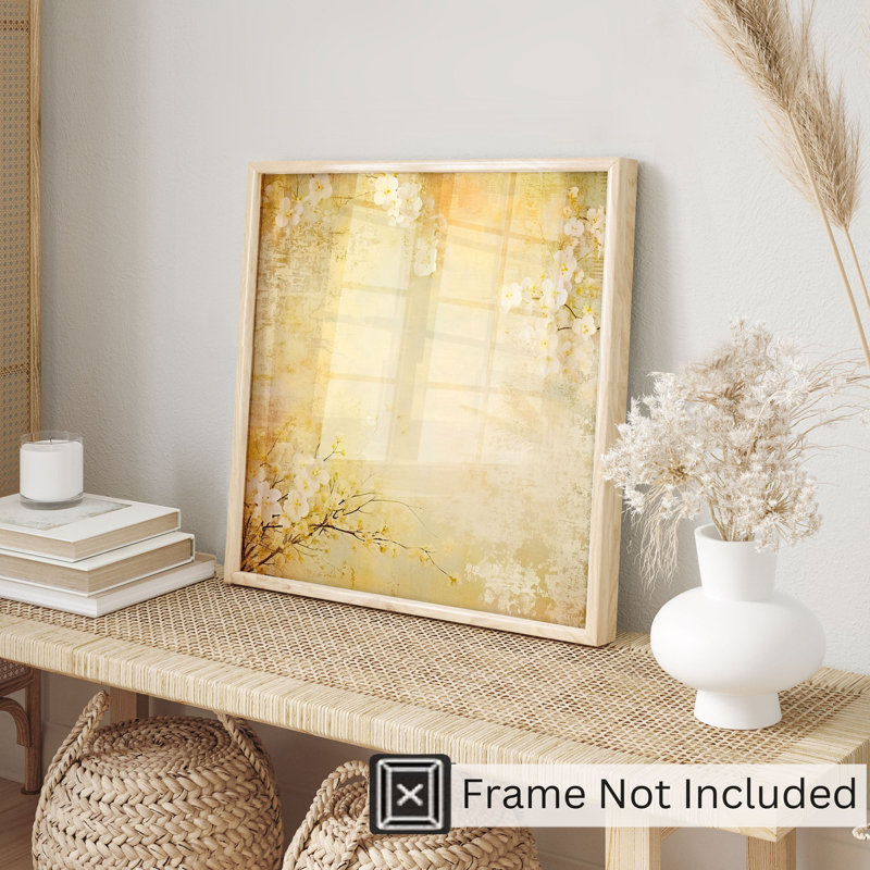 Impression florale zen asiatique d'inspiration asiatique Yellwo, H 14 po x l 14 po