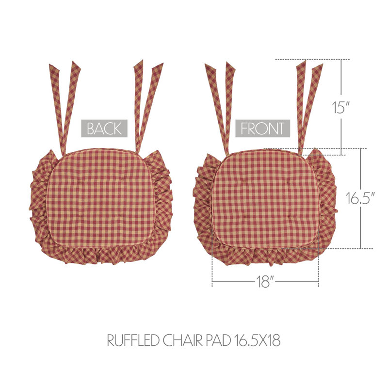 Outdoor 2.5'' Chair Pad, Burgundy/White